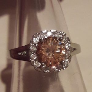 925 sterling silver champaigne Morganite ring